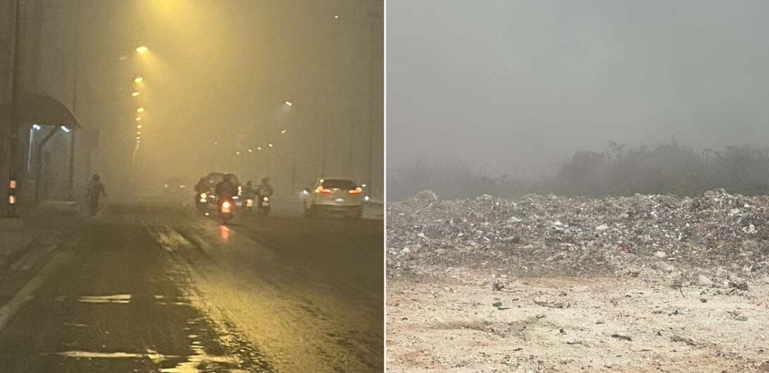 Uncontrollable landfill site fire in Samut Prakan worsens air quality