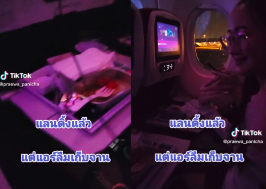 Thai Airways cabin crew forgets to collect meal trays before landing on Singapore-Bangkok flight