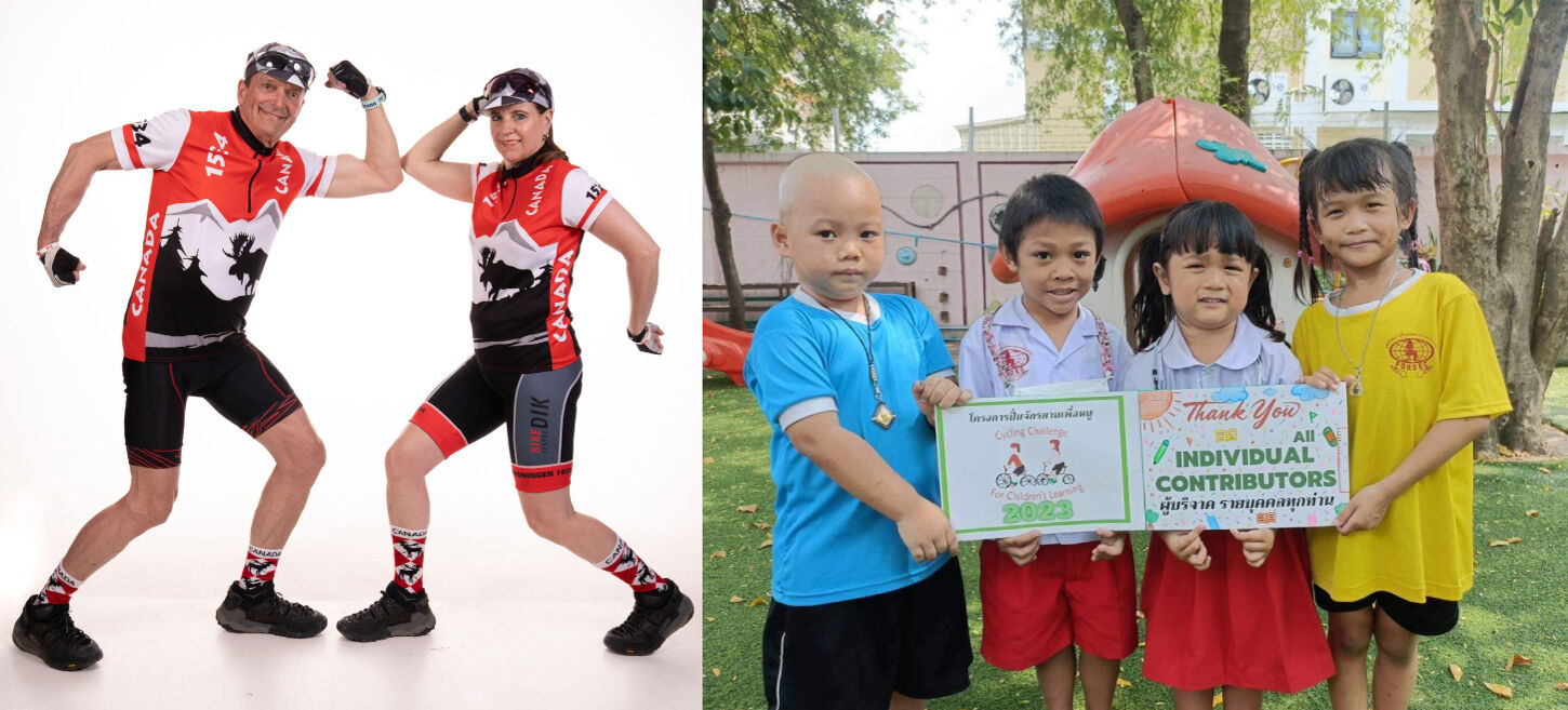 Canadian couple cycle 2500km around Thailand for children’s charity