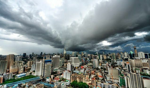 Thunderstorms in north Thailand, floods in Bangkok