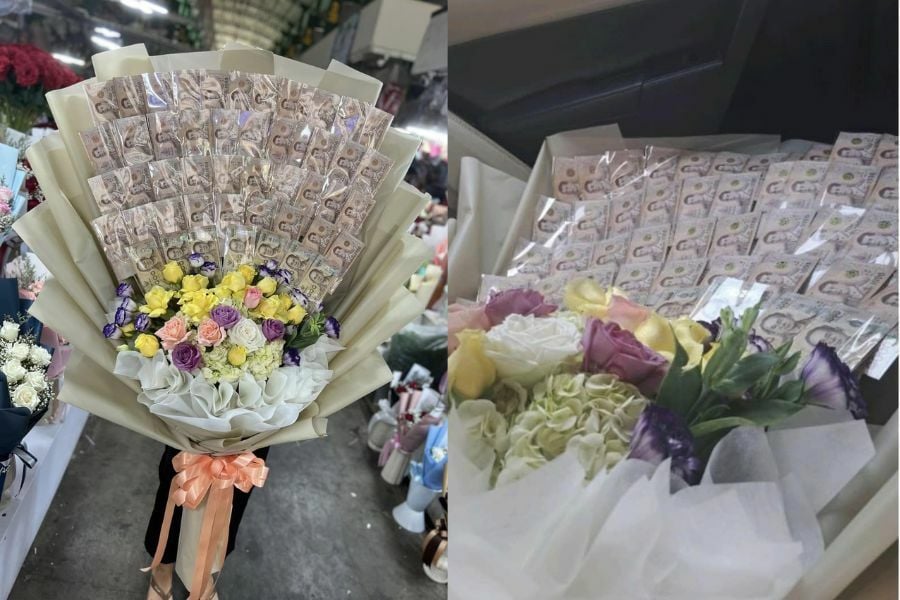 Grab taxi driver accused of stealing 50,000 baht cash bouquet