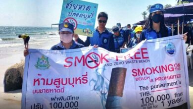 Authorities warn of huge fines or jail for smoking on Hua Hin Beach