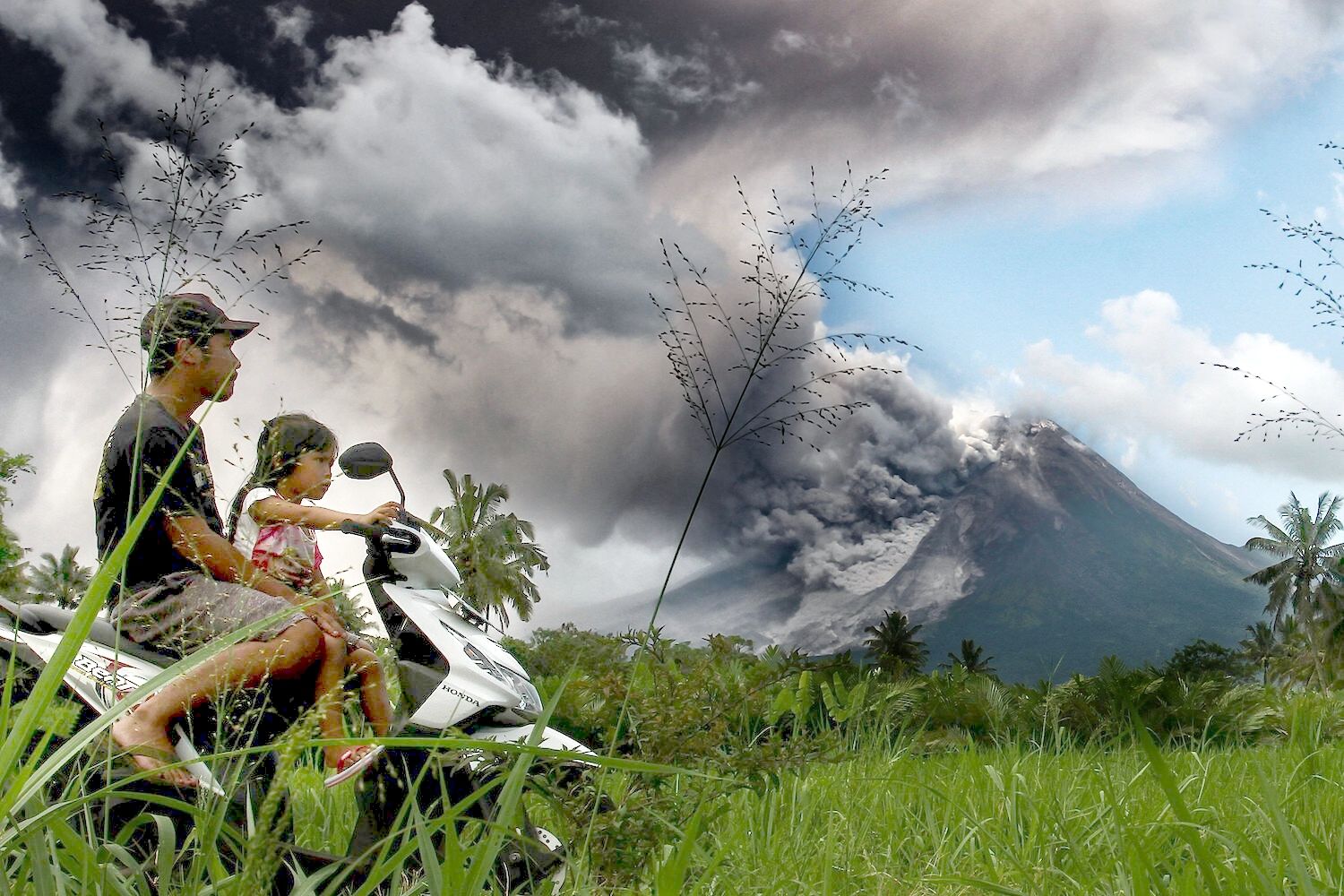 Mount Merapi volcano eruption in Indonesia