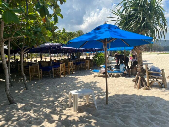 Phuket officials swoop on encroaching beach beds, umbrellas, and restaurants