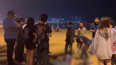 Police hunt for cowardly thug who hit Thai girlfriend with gun on Pattaya Beach