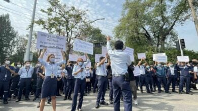 BTS Skytrain workers demand 50 billion baht debt is settled