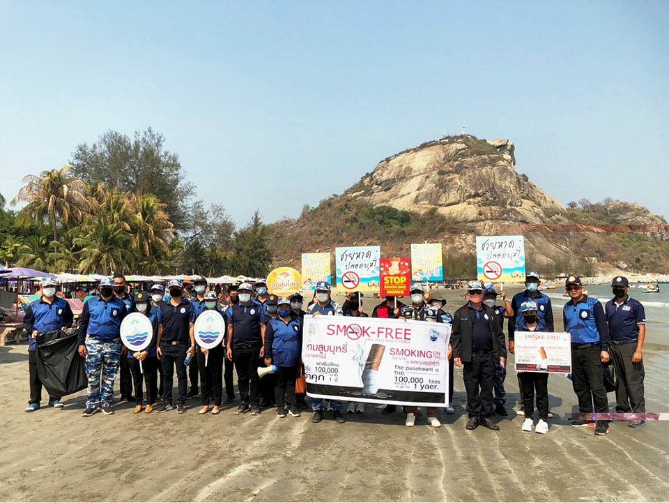 Hua Hin beach launches twin campaigns to tackle smoking and jellyfish perils