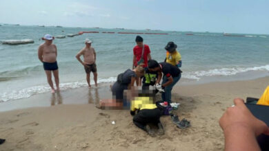 Foreign tourist drowns at Pattaya Beach