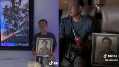 Thai siblings take framed picture of dead father to the cinema