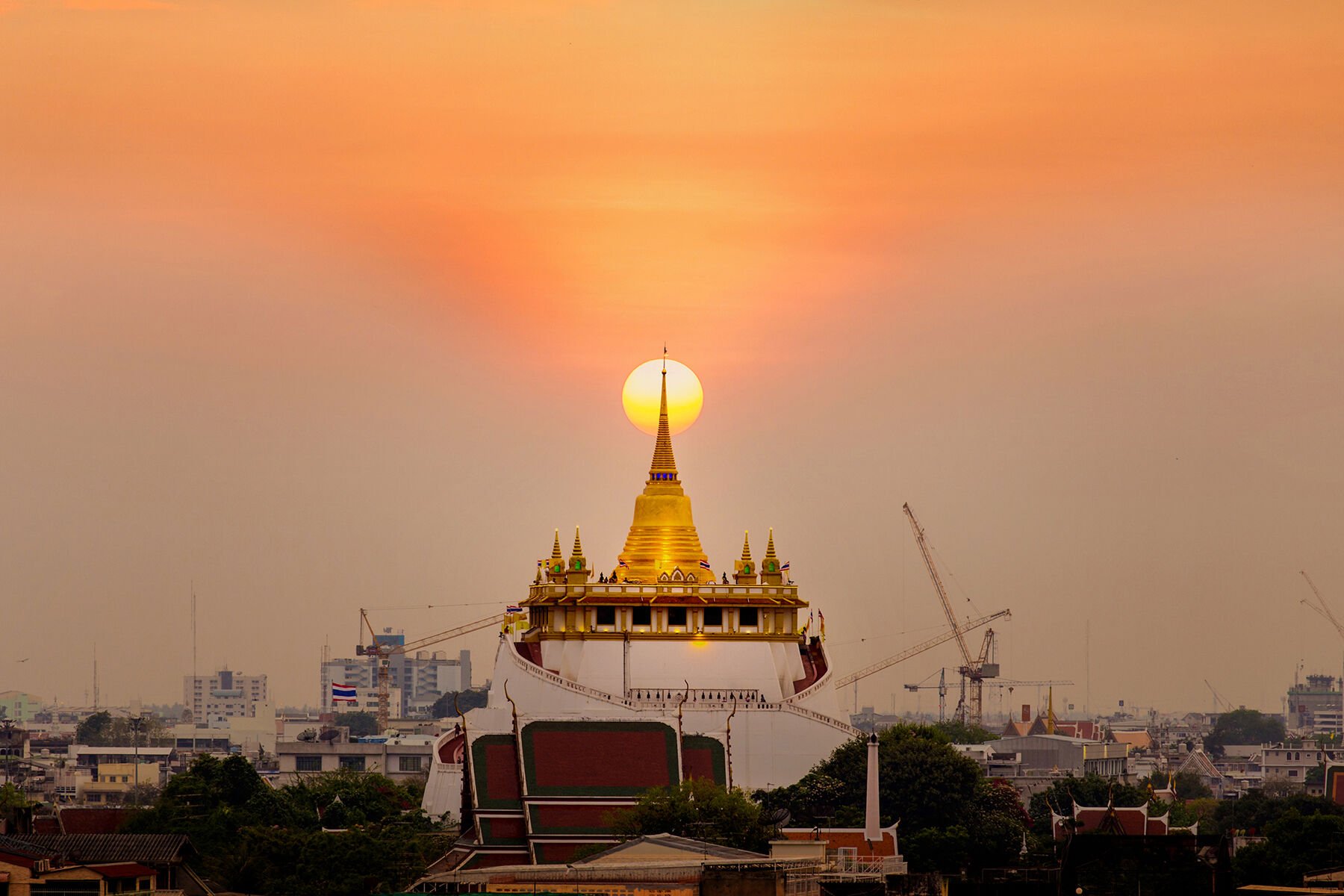 Sunset at Golden Mount Temple (Wat Saket)