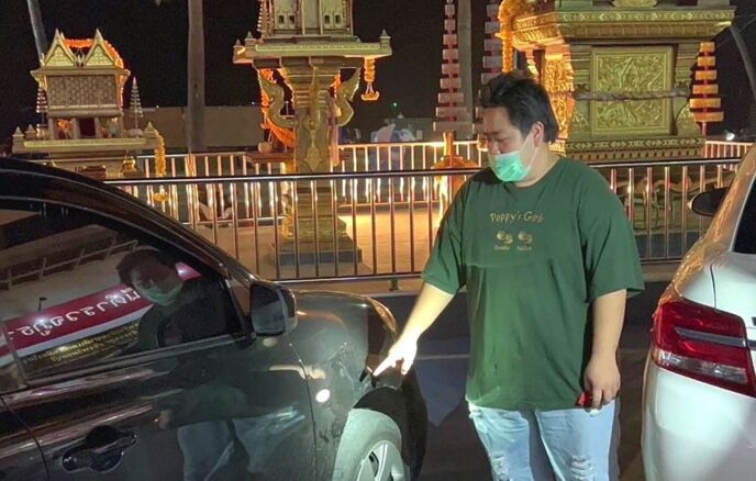 Pattaya troublemaker damages car over parking dispute