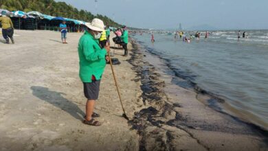Oil spill on Chon Buri’s Bang Saen Beach sparks urgent alls for Marine Department action