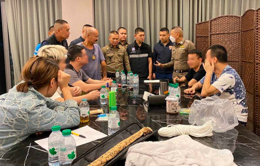 Police bust Chinese loan shark gang at luxury house in Pattaya