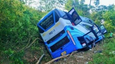 South Thailand bus crash leaves 10 wounded