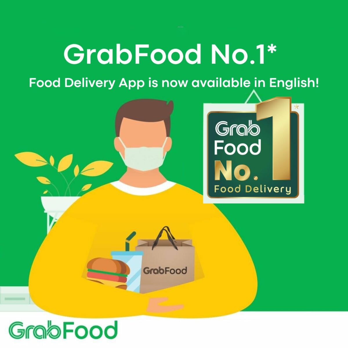 GrabFood No.1* Food Delivery App is now available in English!