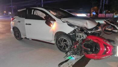 Motorcycle thief killed in car accident in Chon Buri