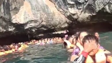 Stranded in paradise: Viral video shows 85 tourists trapped in water near Thai Cave