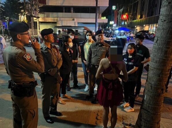 Authorities visit Pattaya Beach to clamp down on sex workers, trans women, and homeless