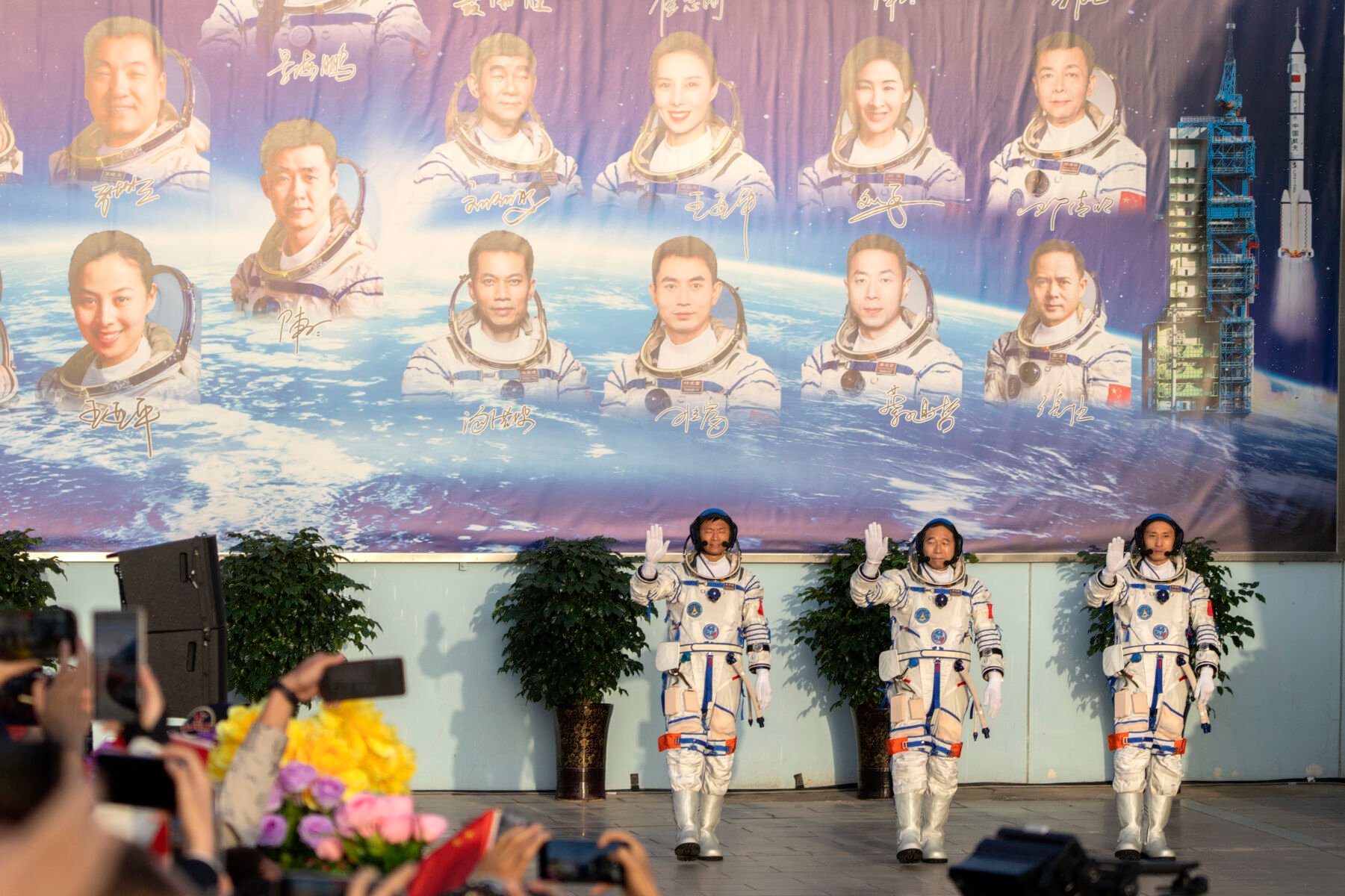 China rotates crew on fully operational space station, sends first civilian