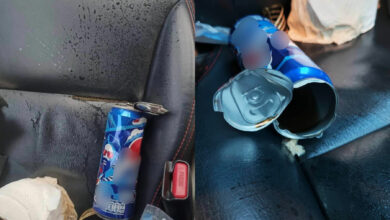 Warning: Hot cars cause sealed fizzy drinks to explode