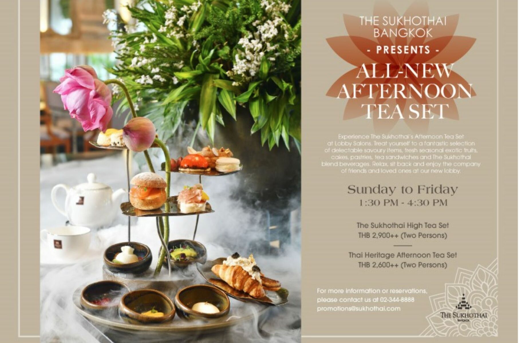 All new afternoon tea set at The Sukhothai Bangkok