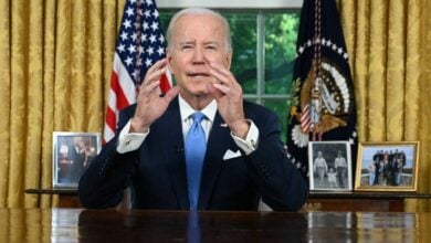 Biden averts economic collapse, praises Republicans in Oval Office address