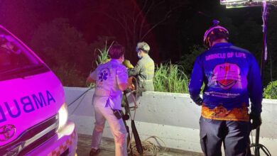 Motorcyclist survives 40 metre fall near Doi Khun Tan