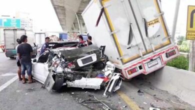 Chachoengsao shockwave: 5-vehicle crash injures 4, incites traffic alarm