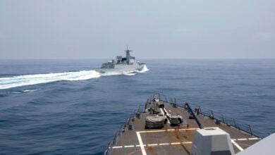 US Navy condemns ‘unsafe interaction’ as Chinese warship crosses destroyer’s path