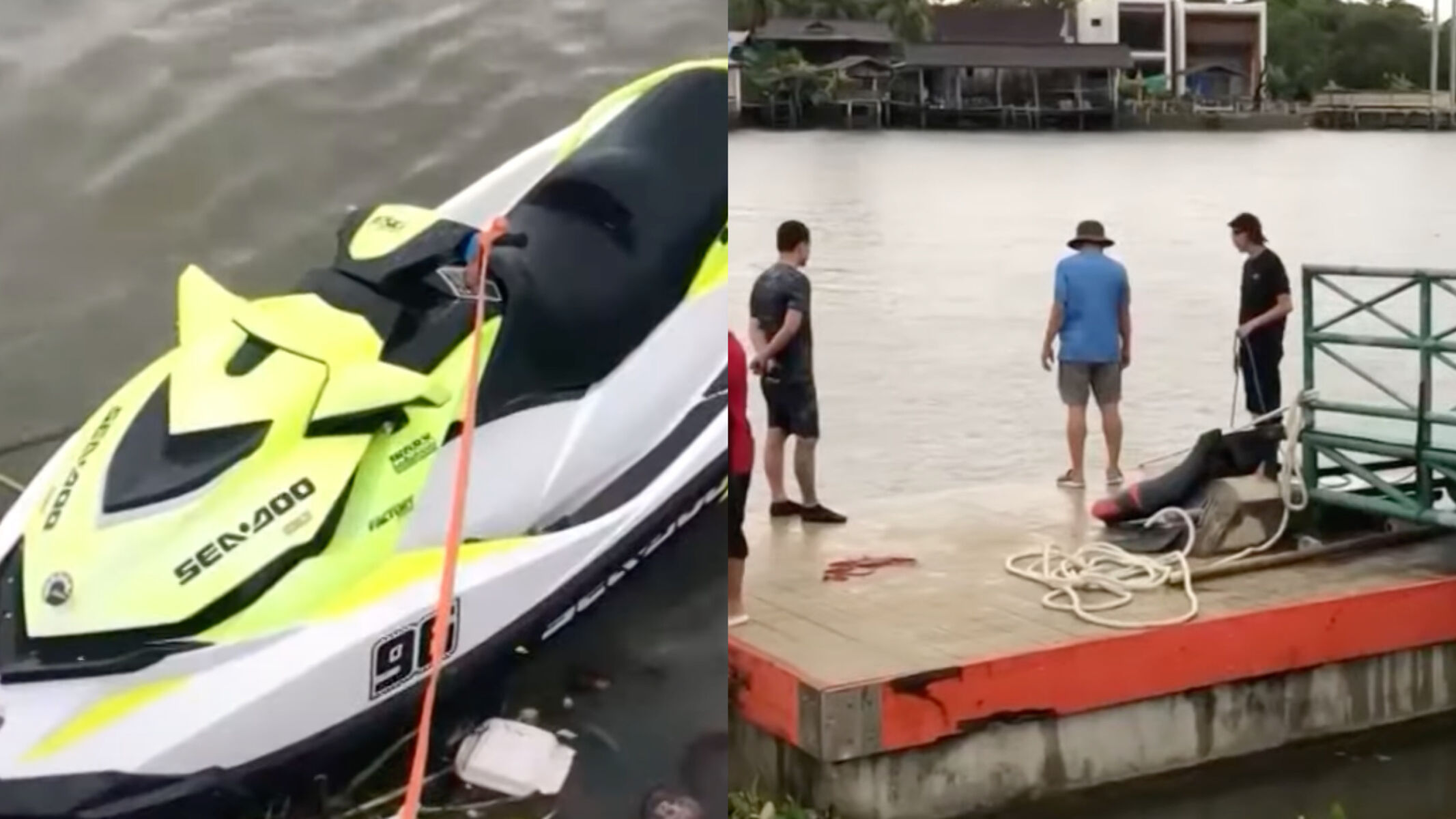 Man’s costly error sees pick-up truck and jet ski plunge into Mae Klong River