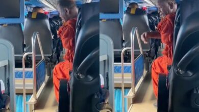 TikTok user documents drunk monk disrupting bus journey