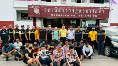 Caught in the act: Police swoop down on illegal immigration, nabbing 23 in southern Thailand sting