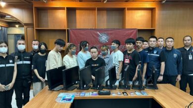 Chinese national and 12 accomplices arrested for online scam in Chiang Rai
