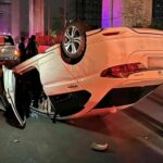 Speeding car flips over after taxi cuts in front at Bangkok traffic light | Thaiger