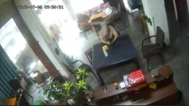 China coffee shop customer stunned as falling ceiling fan hits head