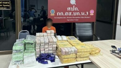 Three Bangkok drug traffickers caught with 503,005 meth pills and 12 kilogrammes of ice