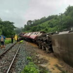 Thai express train derails in Phrae due to flooding | Thaiger