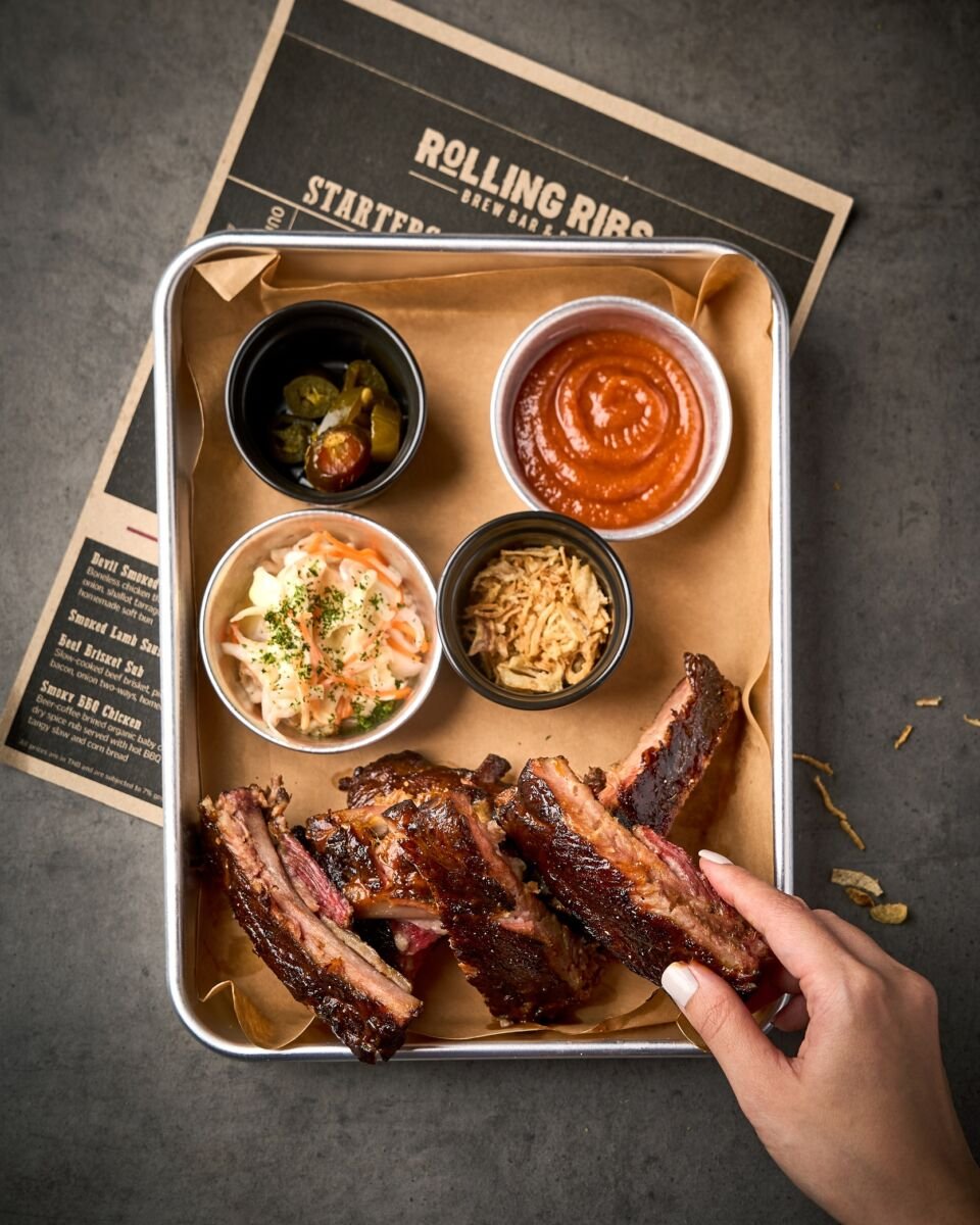 Signature Smoked Glazed Pork Spare Ribs at Rolling Ribs Brew Bar & BBQ Bangkok