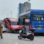 Faulty brakes lead to 14 vehicle pile up on Rama II Road, Bangkok | Thaiger