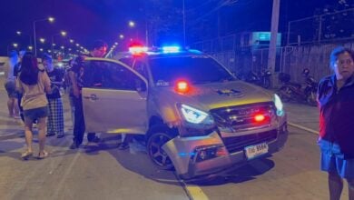 Drunk driver crashes into rescuer’s car, injuring toddler in Pattaya