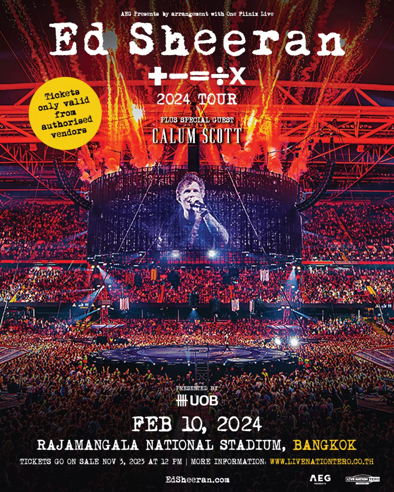 One of the most anticipated concerts in Bangkok, Ed Sheeran's +-=÷x Tour