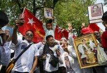 Demonstrators in Bangkok mark third year anniversary of Myanmar coup | Thaiger