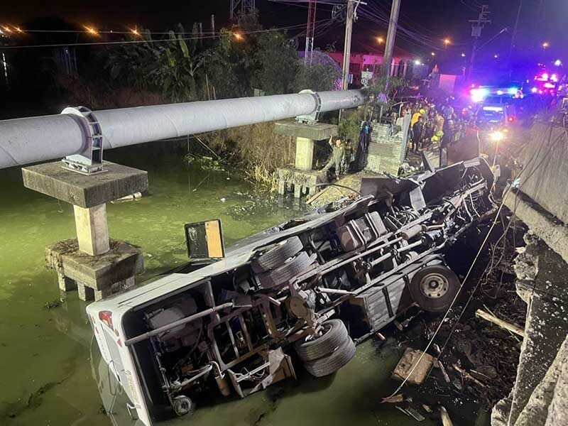 Samut Prakan bus accident claims lives on poorly lit road