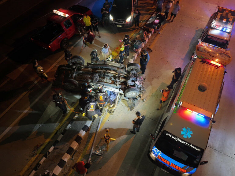 Navy officer critically injured in Chon Buri road accident | News by Thaiger