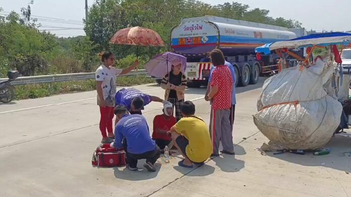 Sidecar motorcycle collides with sedan near Pattaya