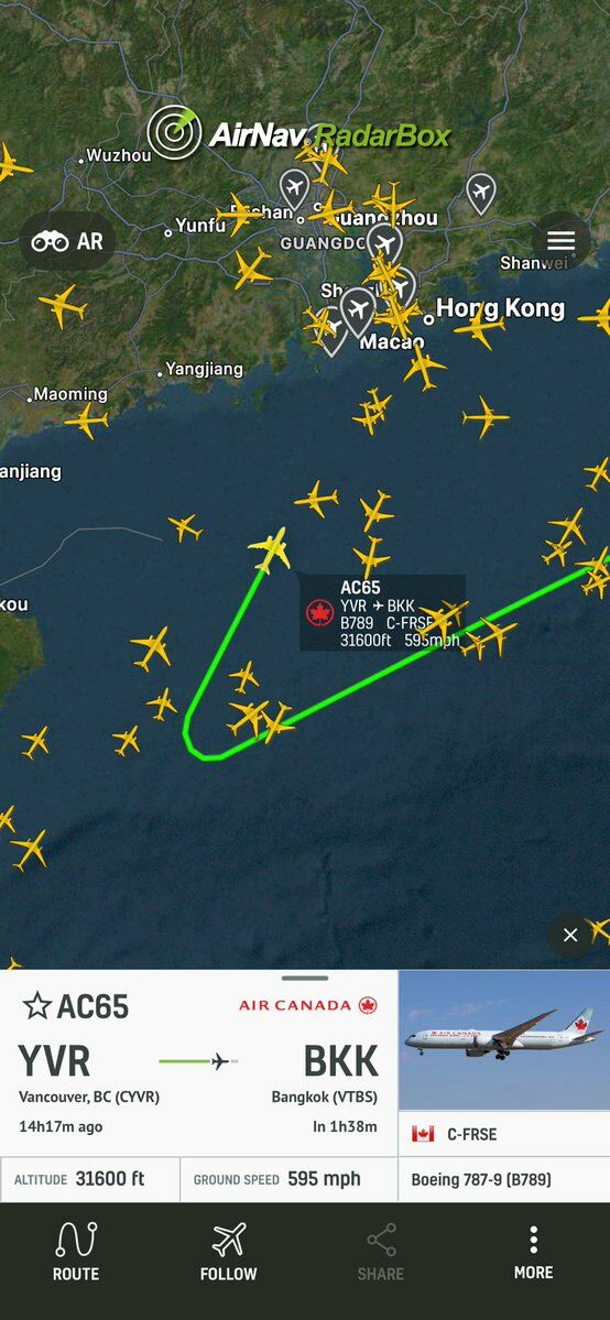Flight scare: Air Canada-Thailand flight detours to Hong Kong as passenger falls ill |  News from Thaiger