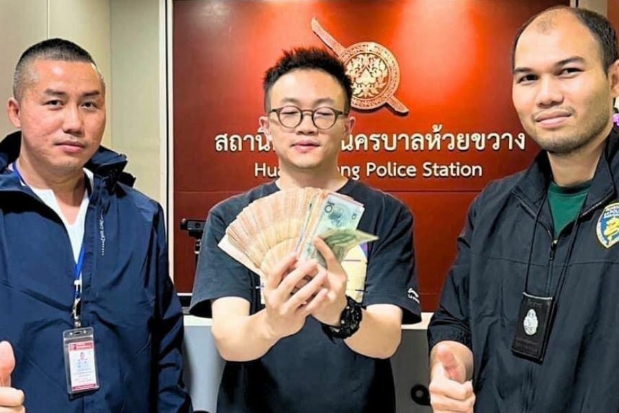 Quick action: Bangkok police recover 70,000 baht for Chinese man