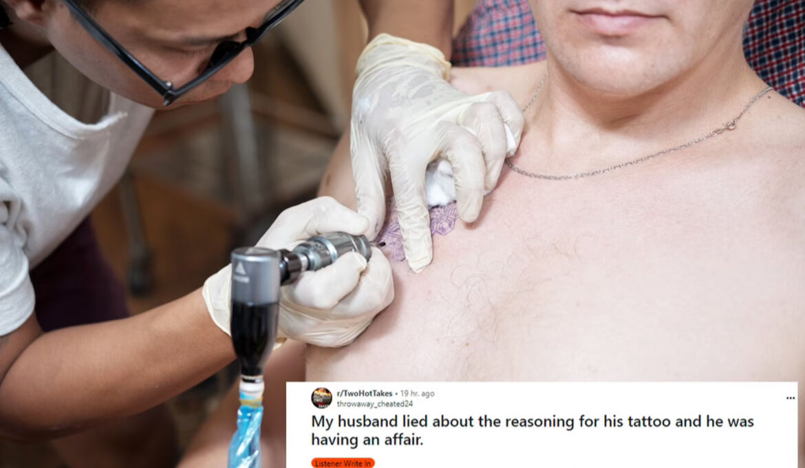 Woman divorces after tattoo reveals husband's affair with coworker