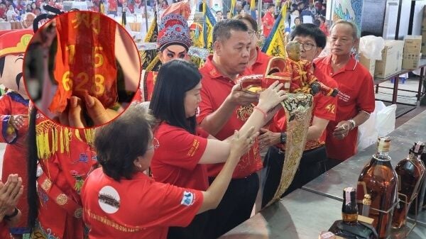 Suphan Buri guardian spirit festival firecracker ritual brings luck