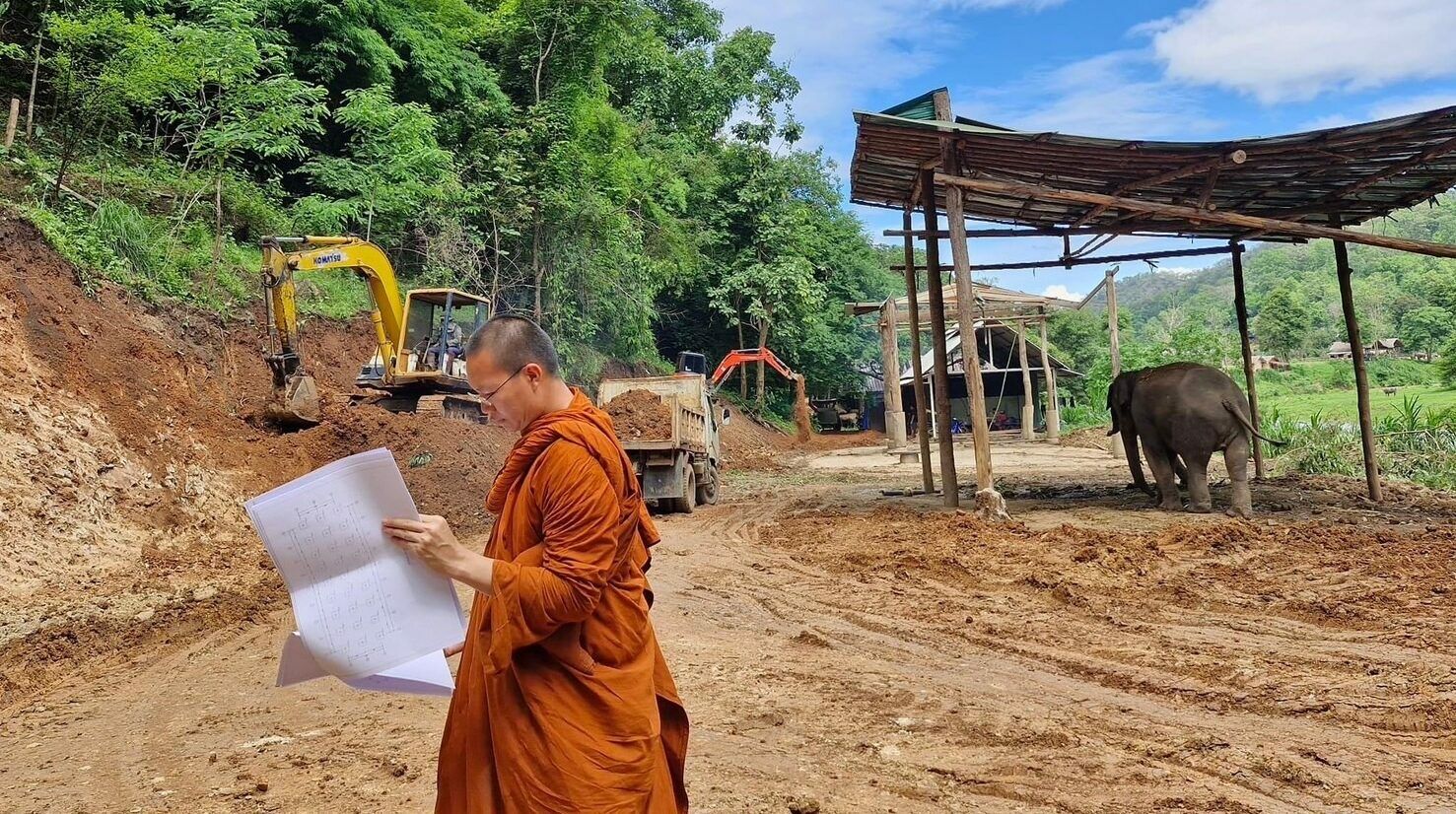 Trunk call: Monk leads project to build elephant shelter in Chiang Mai